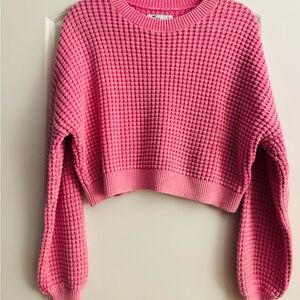 Hollister Vibrant Pink Waffle Knit Sweater